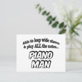 Piano Man - Music Superhero Postkarte (Stehend Vorderseite)