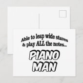 Piano Man - Music Superhero Postkarte (Vorne/Hinten)
