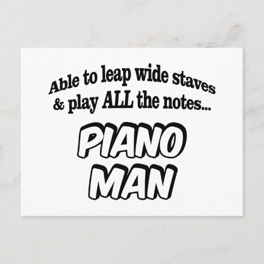 Piano Man - Music Superhero Postkarte (Vorderseite)