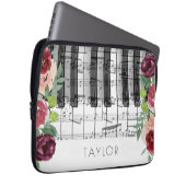 Piano-Marsala-Blume Laptopschutzhülle (Vorne Rechts)