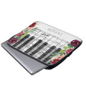 Piano-Marsala-Blume Laptopschutzhülle (Vorne Knopf)