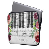 Piano-Marsala-Blume Laptopschutzhülle (Vorderseite Links)