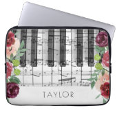 Piano-Marsala-Blume Laptopschutzhülle (Vorderseite)