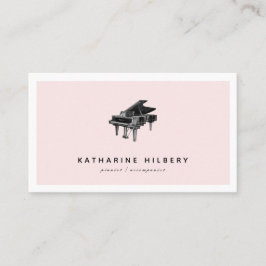 Piano Minimalistisch Blush Pink & Black Business C Visitenkarte