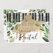 Piano mit eleganten Aquarellfarben Einladung (Vorne/Hinten)
