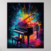 Piano mit explodierenden Farben Poster (Vorne)