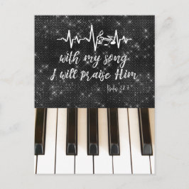 Piano mit Lob für sein Bibelverse Postkarte