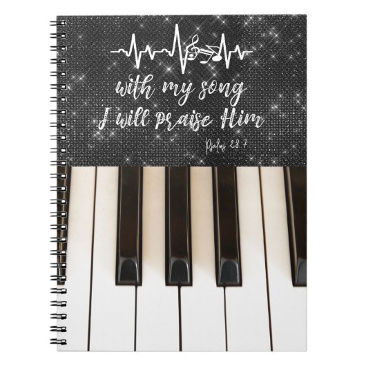 PIano mit Psalms Scripture Notizblock (Vorderseite)