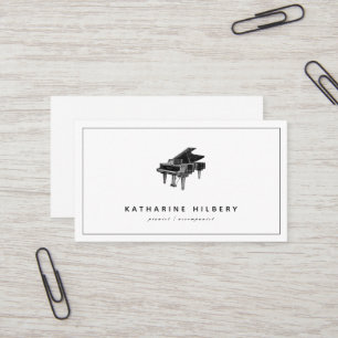 Piano Moderne Minimalistische White Business Card Visitenkarte