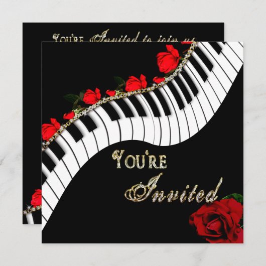 Piano/Mujsical Einladung - Mehrzweck (Vorne/Hinten)