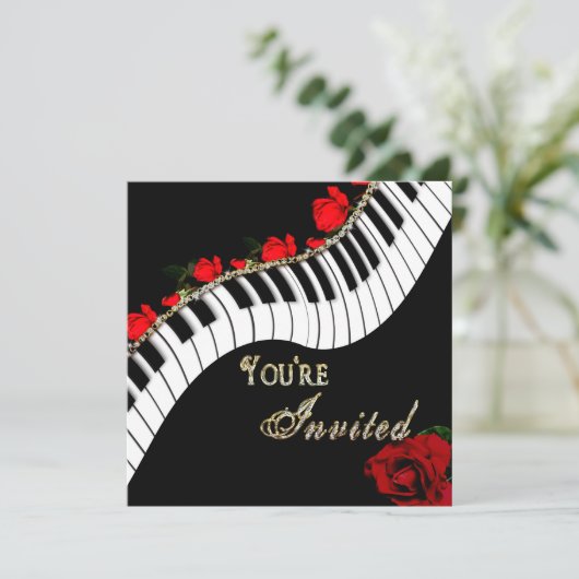 Piano/Mujsical Einladung - Mehrzweck (Stehend Vorderseite)