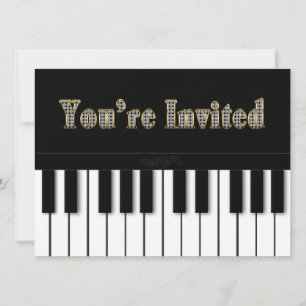 PIANO MULTI-PURPOSE-EINLADUNG - GOLD EINLADUNG