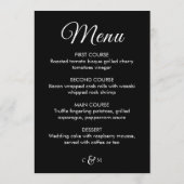 Piano Music Black & White Foto Monogram Wedding Menükarte (Rückseite)