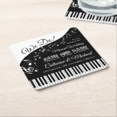 Piano Music Black & White Wedding speichern das Da Rechteckiger Pappuntersetzer (angewinkelt)