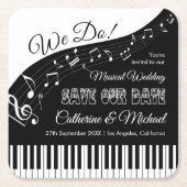 Piano Music Black & White Wedding speichern das Da Rechteckiger Pappuntersetzer (Vorderseite)