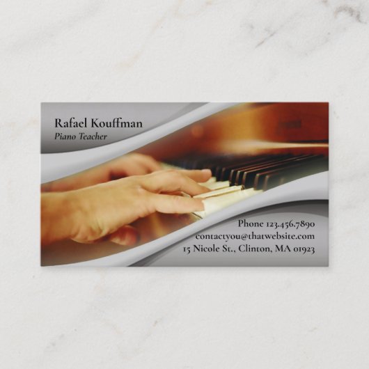 Piano Music Business Card Visitenkarte (Vorderseite)
