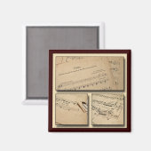 Piano Music Collage Magnet (Vorderseite/Rückseite)