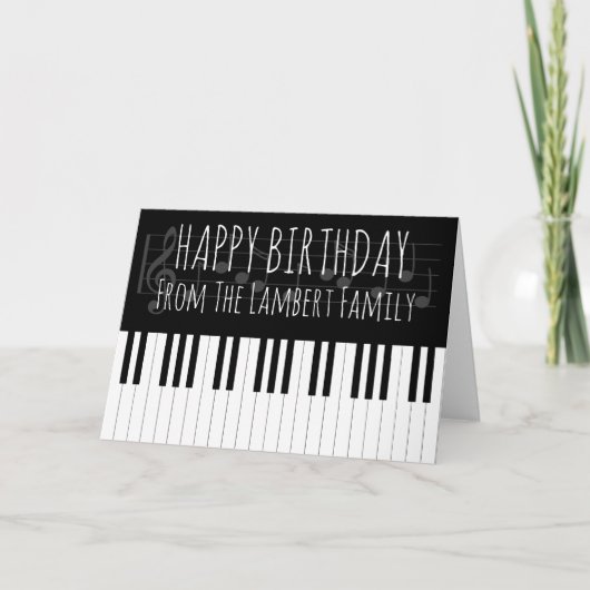 Piano Music Happy Birthday Karte (Vorderseite)