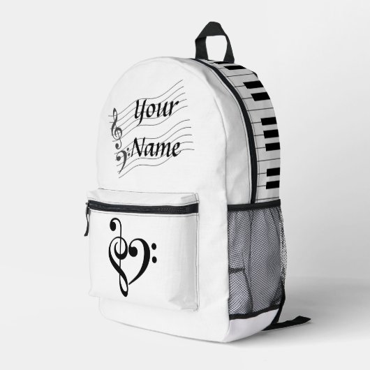 Piano Music Love - backpack Bedruckter Rucksack (Rückseitige Ecke Rechts)