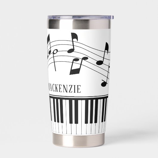 Piano Music Notes Script Name Custom Thermobecher (Links)