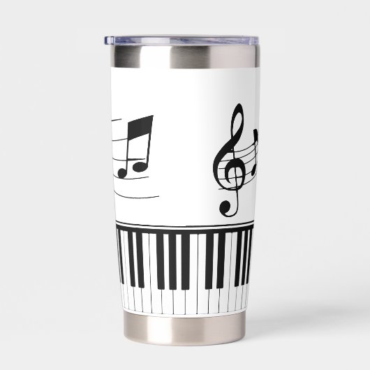 Piano Music Notes Script Name Custom Thermobecher (Rechts)