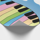 Piano Music Pastel Keyboard Blue Sky Wolken Geschenkpapier (Ecke)