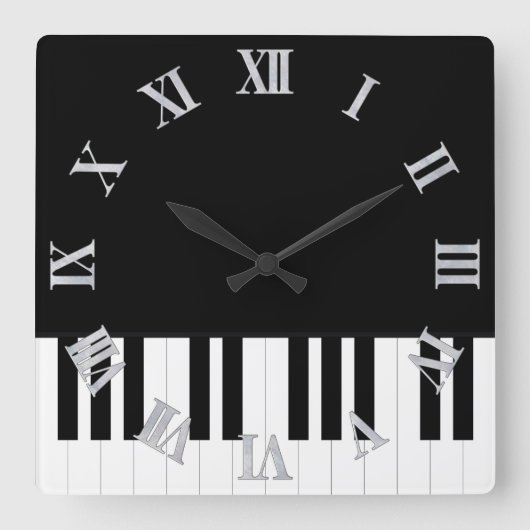 PIANO MUSIC QUADRATISCHE WANDUHR (Vorderseite)