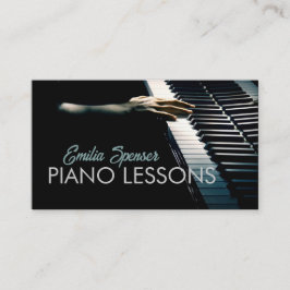 Piano Music Teacher Black Business Card Visitenkarte