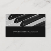 Piano Music Teacher Einfache Klassik Visitenkarte (Rückseite)