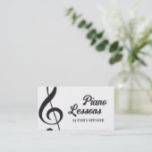 Piano Music Teacher Treble Clef Simple Visitenkarte (Stehend Vorderseite)