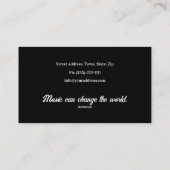 Piano Music Teacher Treble Clef Simple Visitenkarte (Rückseite)