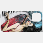 Piano Music Woman iPhone Case (Rückseite (Horizontal))