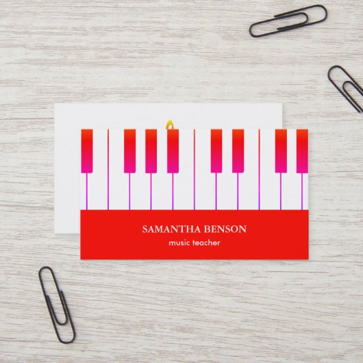 Piano Musician Visitenkarte mit Musiknote (Vorderseite/Rückseite Beispiel)