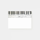Piano-Musik in Schwarzweiß Post-it Klebezettel (Vorderseite)