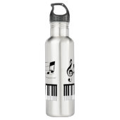Piano-Musiknoten Custom Colors Personalisiert Edelstahlflasche (Rückseite)