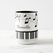 Piano-Musiknoten Personalisierte Farbgebung Tasse (Zentrum)