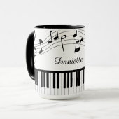 Piano-Musiknoten Personalisierte Farbgebung Tasse (Vorderseite Links)