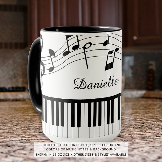 Piano-Musiknoten Personalisierte Farbgebung Tasse