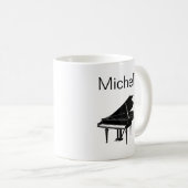 Piano Musiknoten Script Name Schwarz-weiß Coffee m Kaffeetasse (VorderseiteRechts)
