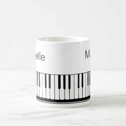 Piano Musiknoten Script Name Schwarz-weiß Coffee m Kaffeetasse (Mittel)