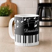 Piano-Musiknoten Skriptname Schwarz-weiß Kaffeetasse