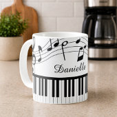 Piano-Musiknoten Skriptname Schwarz-weiß Kaffeetasse
