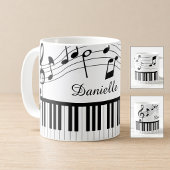 Piano-Musiknoten Skriptname Schwarz-weiß Kaffeetasse