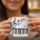 Piano-Musiknoten Skriptname Schwarz-weiß Kaffeetasse