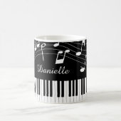 Piano-Musiknoten Skriptname Schwarz-weiß Kaffeetasse (Mittel)
