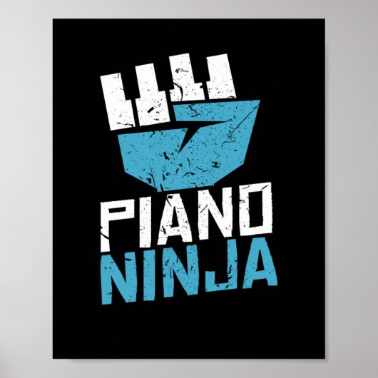 Piano Ninja Clef Music Poster (Vorne)