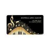 Piano Notes Clef Adressaufkleber (Vorne)