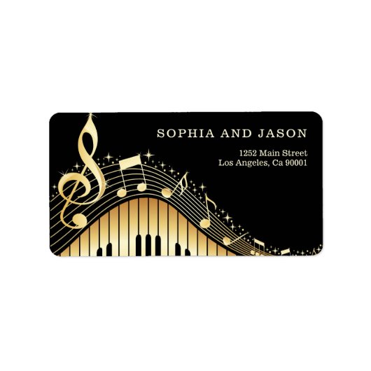 Piano Notes Clef Adressaufkleber (Vorne)