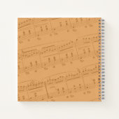 Piano Notes Music Sheet Monogram Peach Elegant Notizblock (Rückseite)
