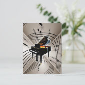 Piano Notes und staff Postkarte (Stehend Vorderseite)